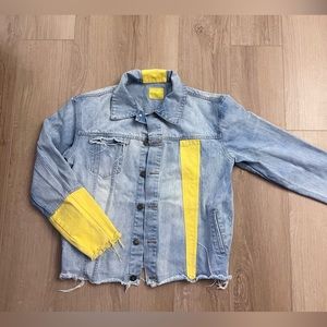 C2H4 yellow paint light wash denim jacket "sour bullet"
Collection